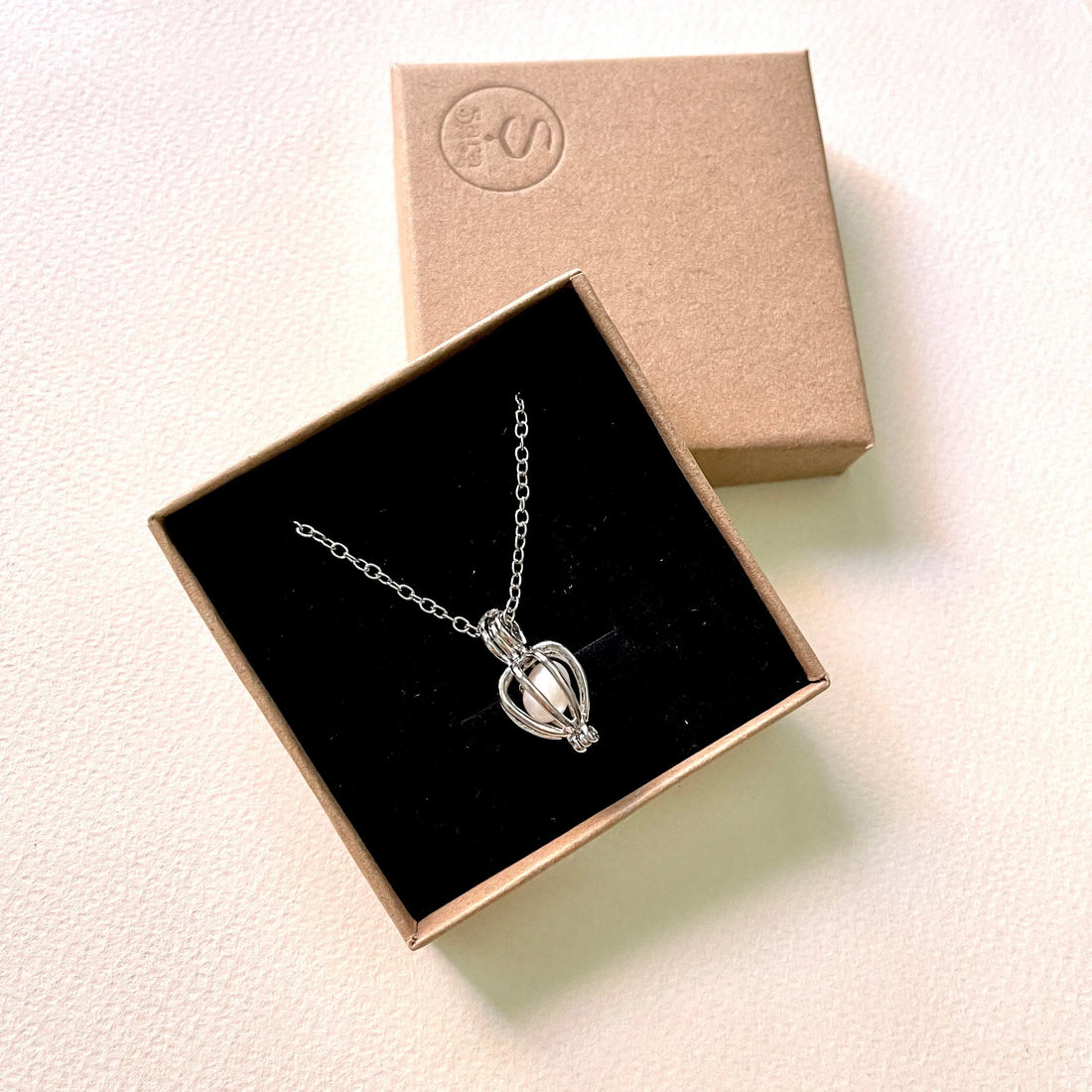 18K Gold Tarnish Resistant, Heart Pearl Cage Necklace In White Gold With Silver Chain, Great For Gifts, Dainty Necklace, Layering Necklace - Sara jewellery shop