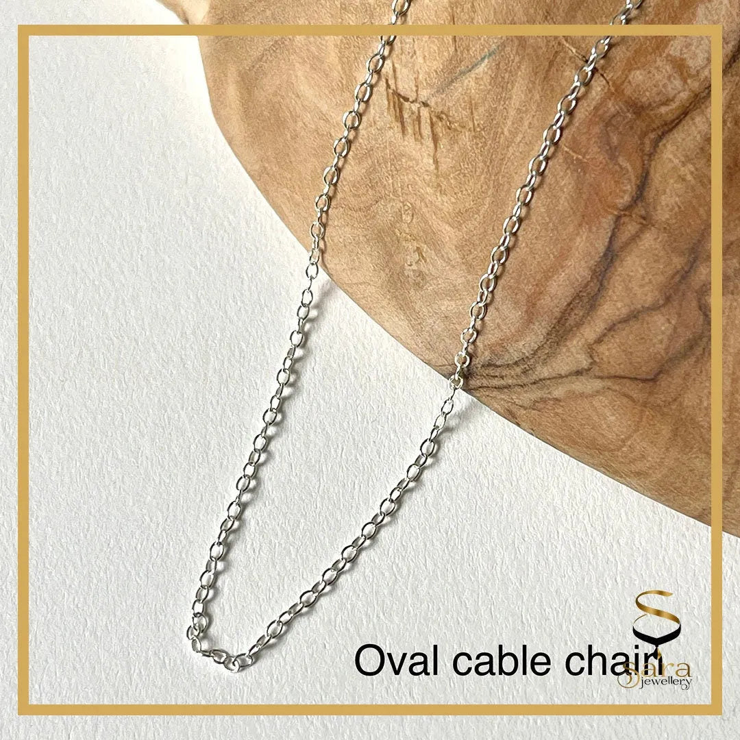 Dainty Cable Chain in Sterling Silver, Silver Cable Chain For Women - Sara jewellery shop