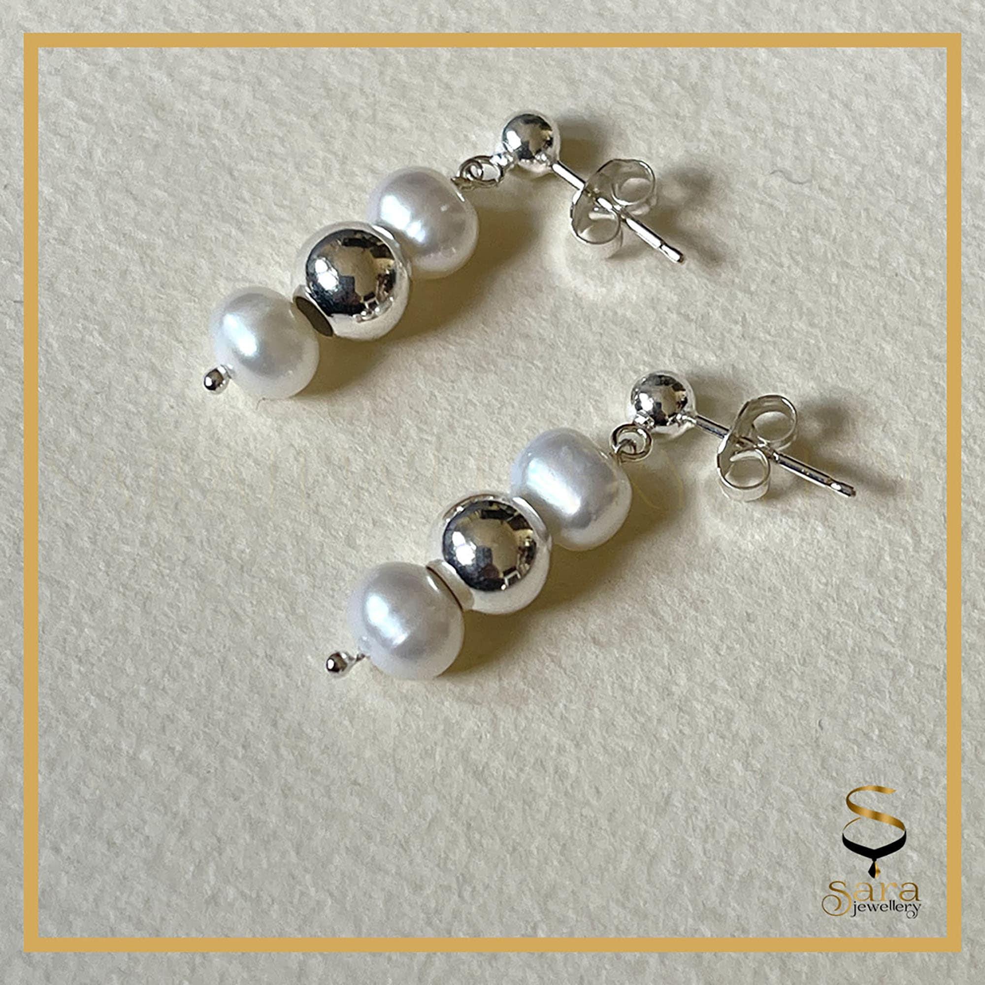 Pearl Drop Earrings | Bridal Earrings | Pearl Earrings | Pearl Jewelry | Bridesmaids Earrings Gift, Gold Earring - sjewellery|sara jewellery shop toronto