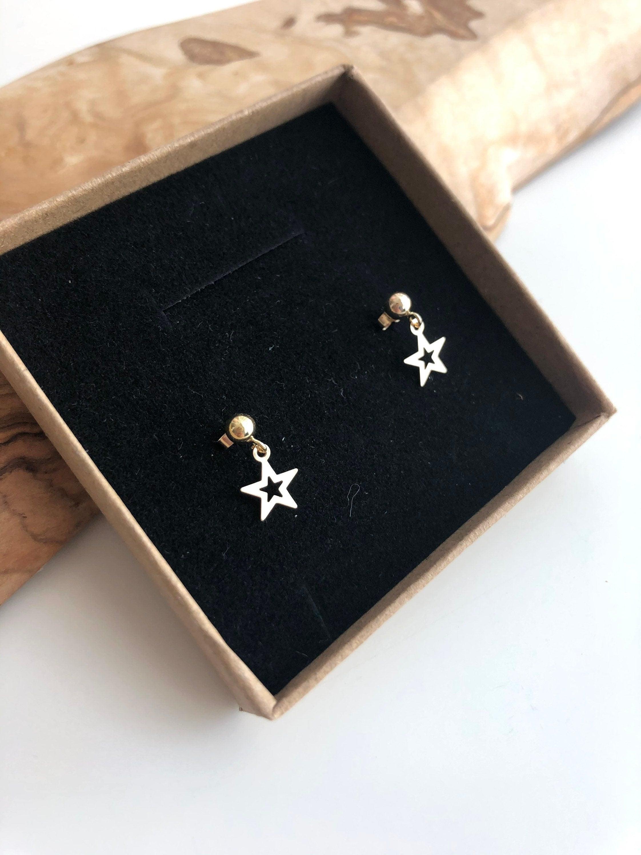 14k Gold Filled Tarnish Resistant, Ball Studs With Cut Out Stars, Everyday Minimalist Classic Ball Stud Earrings For Men & Women - sjewellery|sara jewellery shop toronto