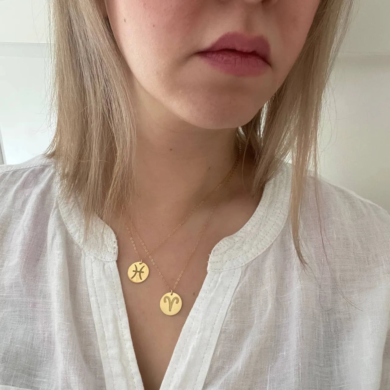 Zodiac Coin Necklace, Gold Coin Necklace, Gold Zodiac Necklace, Scorpio Zodiac Necklace, Leo Necklace, Libra Necklace, Virgo Necklace - Sara jewellery shop