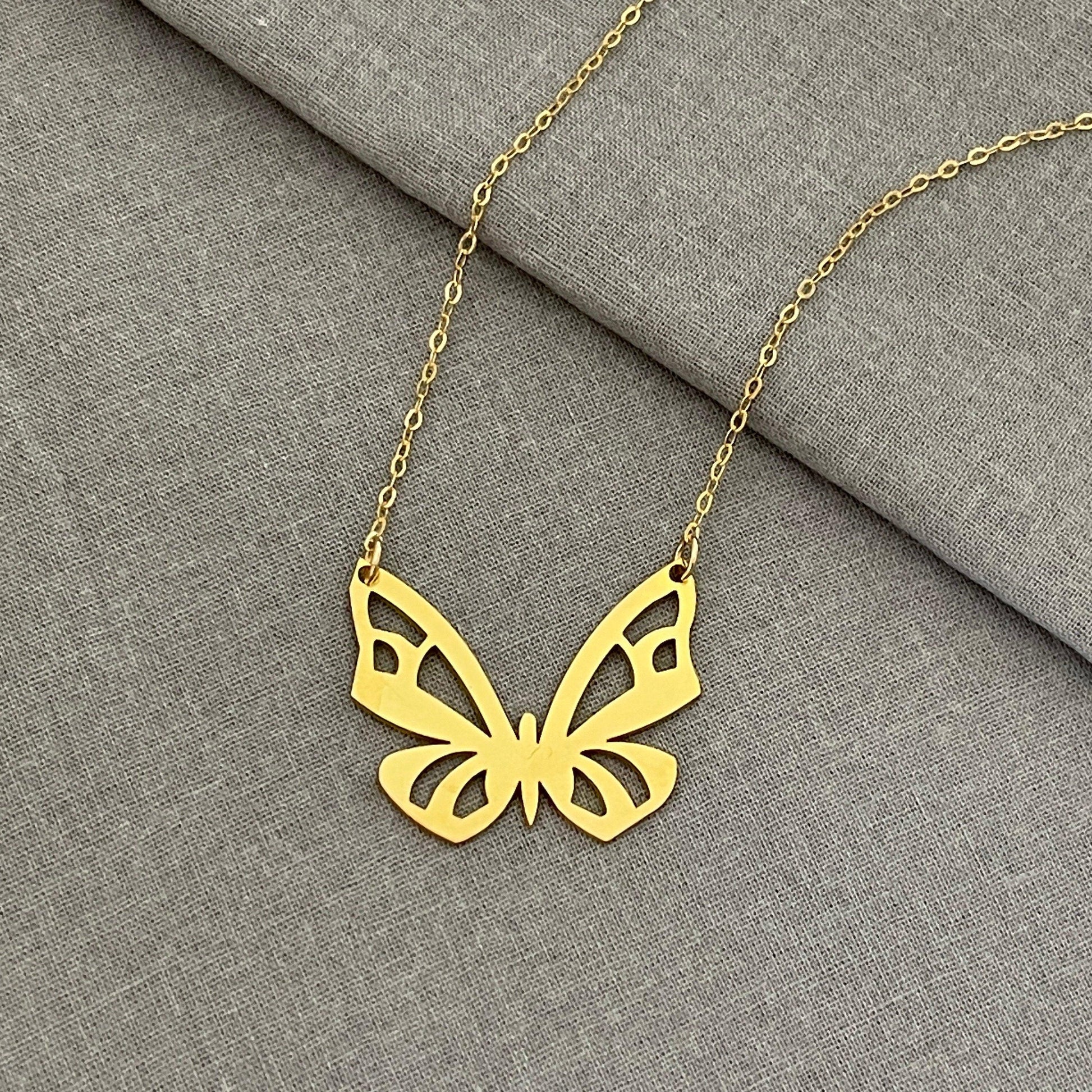 18k Gold Butterfly Necklaces, Sterling Silver Butterfly Necklace, Butterfly Pendant, Handmade Jewelry Gift For Her - sjewellery|sara jewellery shop toronto