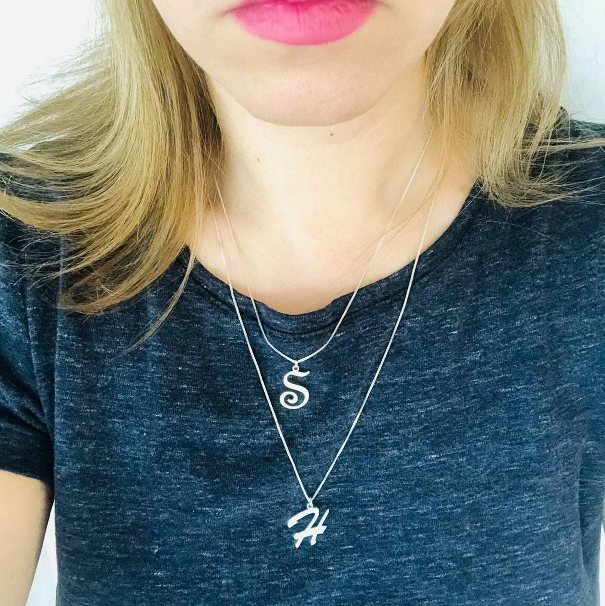 Initial Necklace, Sterling Silver Initial Necklace, Silver Initial Necklace, Personalised Gift, Letter Necklace