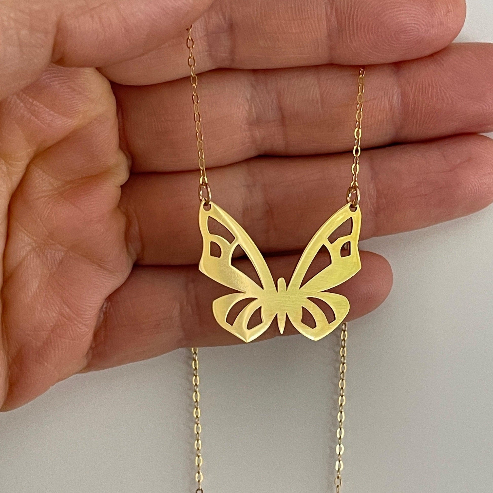 18k Gold Butterfly Necklaces, Sterling Silver Butterfly Necklace, Butterfly Pendant, Handmade Jewelry Gift For Her - sjewellery|sara jewellery shop toronto