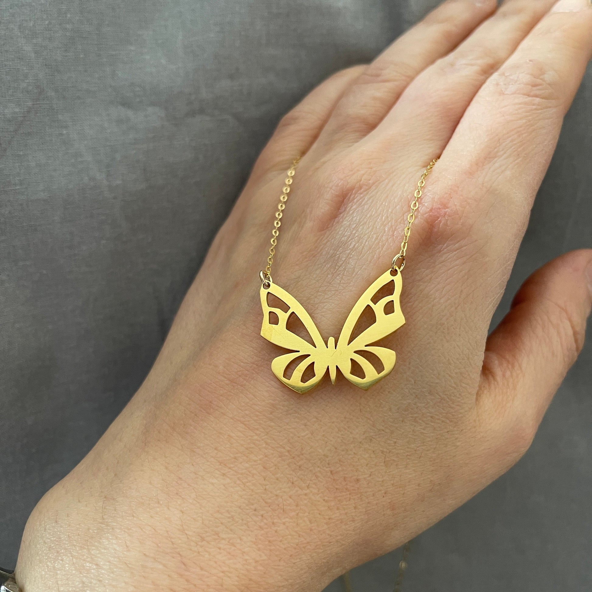 18k Gold Butterfly Necklaces, Sterling Silver Butterfly Necklace, Butterfly Pendant, Handmade Jewelry Gift For Her - sjewellery|sara jewellery shop toronto