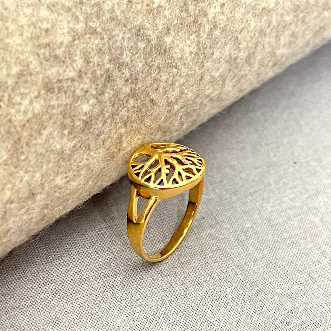 Tree of life ring in gold, 18k gold plated ring - sjewellery|sara jewellery shop toronto