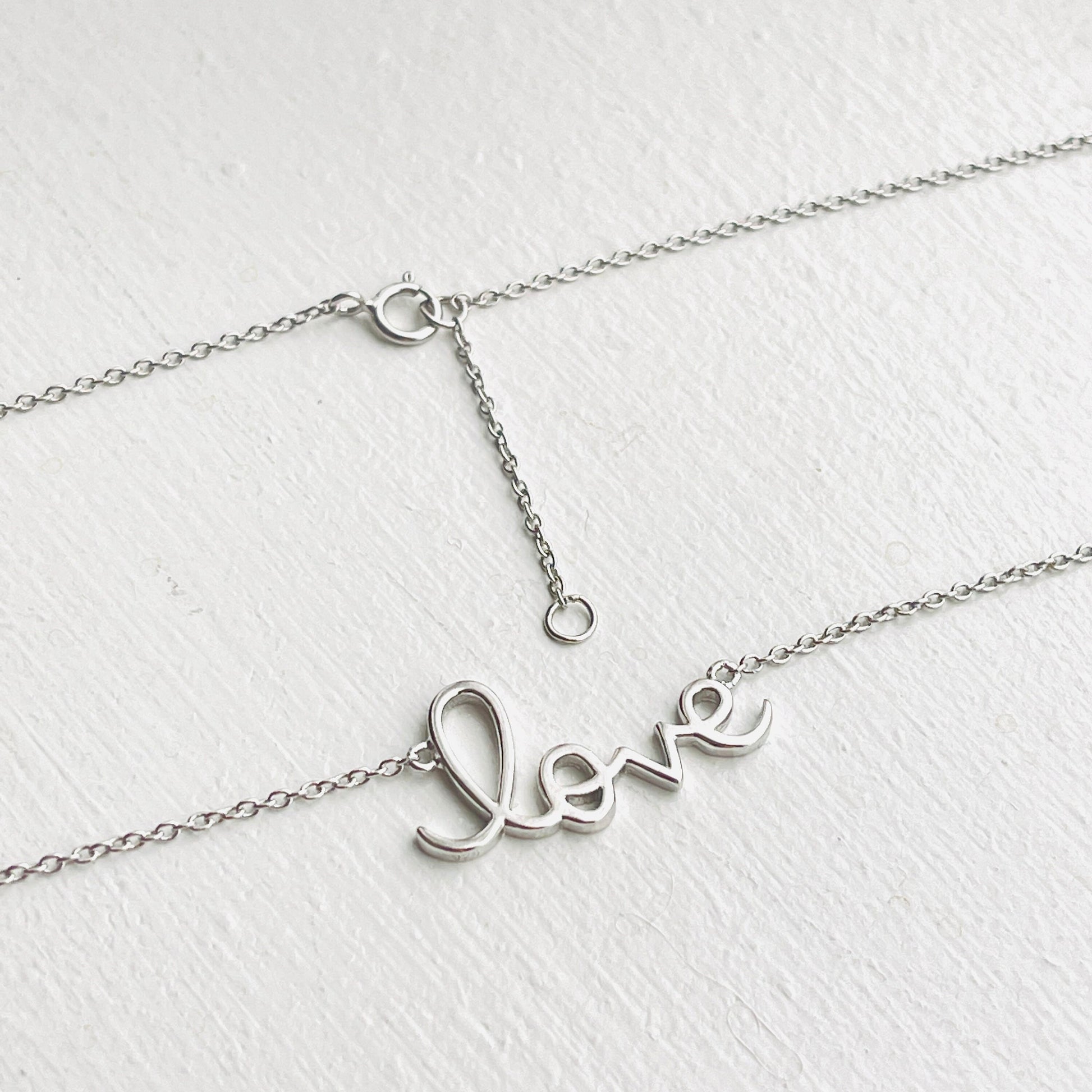 Dainty Love Necklace in Sterling Silver, Silver Love Necklace, Romantic Necklace, A Necklace For Everyday Use, Gifts For Her, Minimal - sjewellery|sara jewellery shop toronto