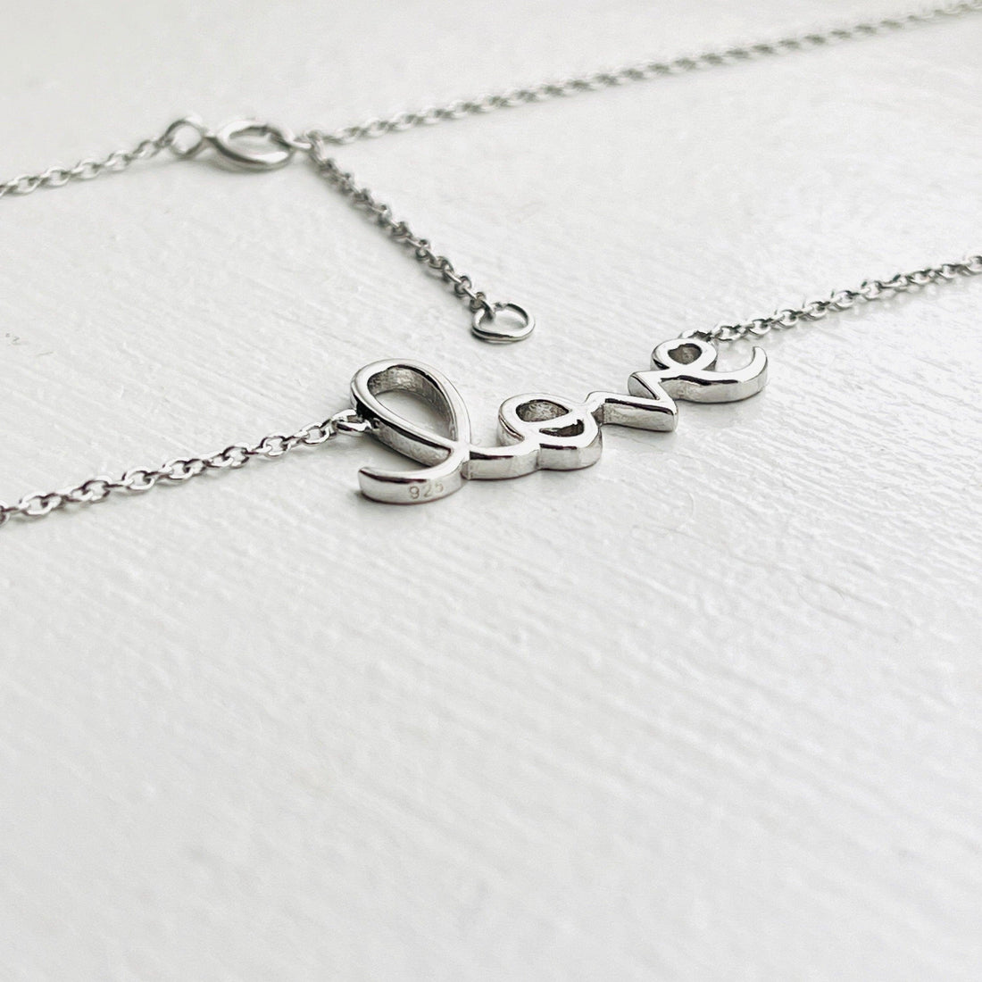 Dainty Love Necklace in Sterling Silver, Silver Love Necklace, Romantic Necklace, A Necklace For Everyday Use, Gifts For Her, Minimal - sjewellery|sara jewellery shop toronto