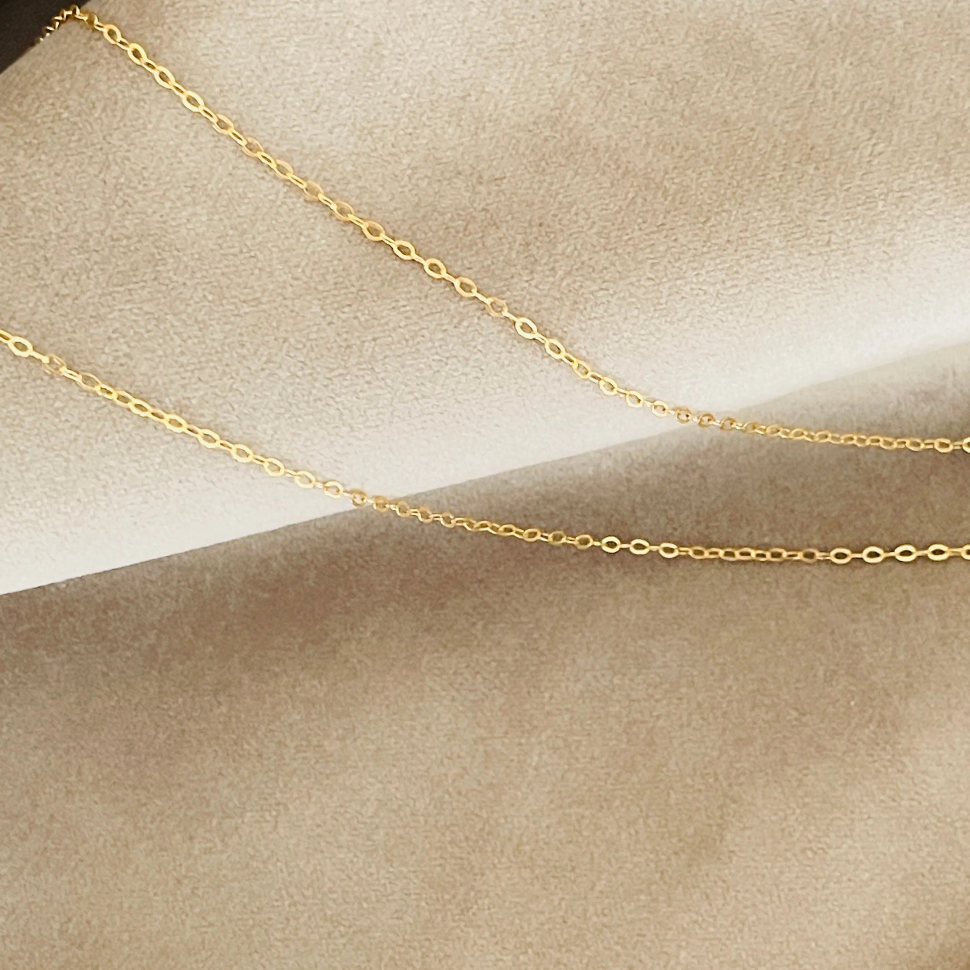 Dainty 14K Gold Filled Tarnish Resistant Cable Chain, 18" Thin Gold Chain Necklace For Men and Women, Gift For Dad, Minimalist Simple Gift - Sara jewellery shop