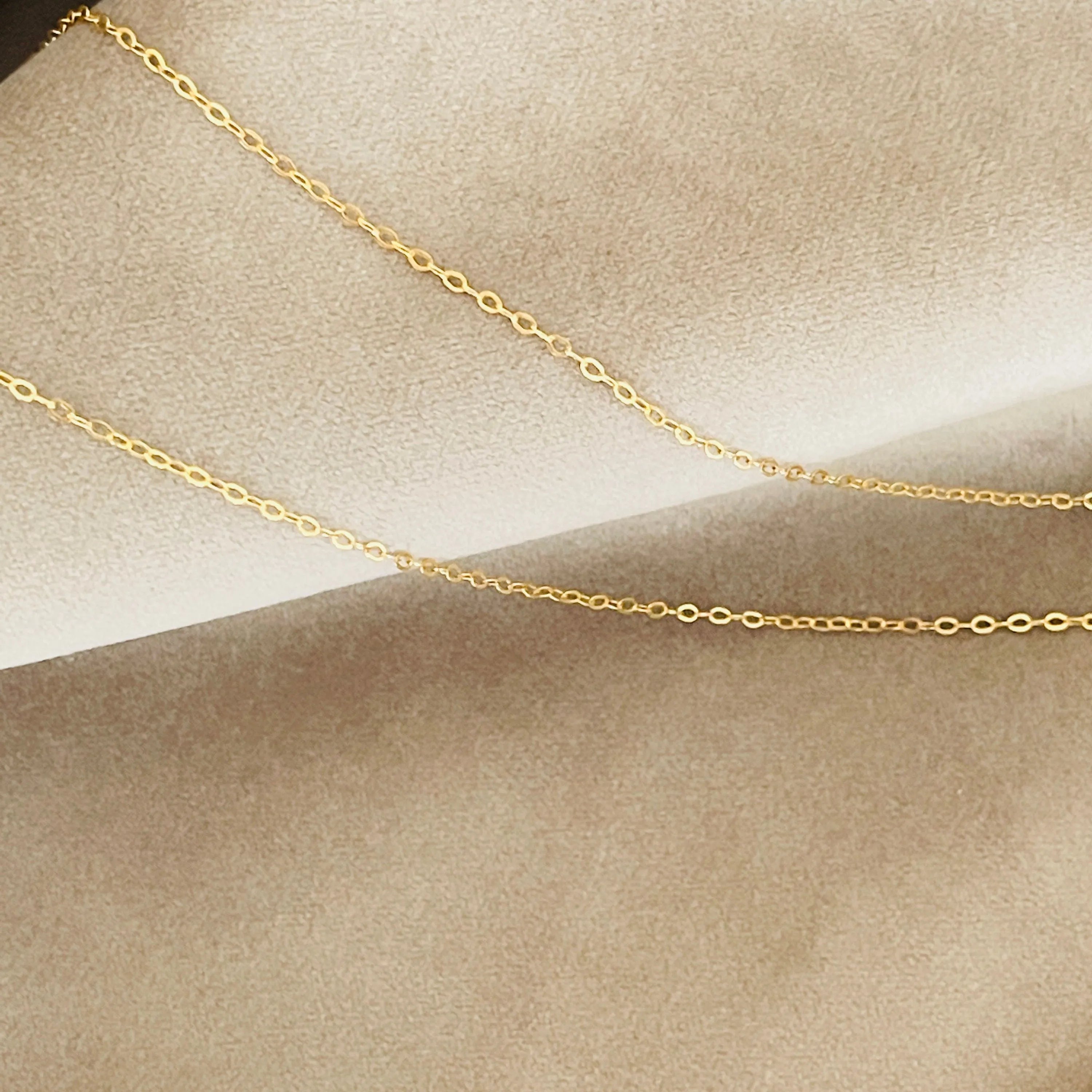 Dainty 14K Gold Filled Tarnish Resistant Cable Chain, 18" Thin Gold Chain Necklace For Men and Women, Gift For Dad, Minimalist Simple Gift - Sara jewellery shop