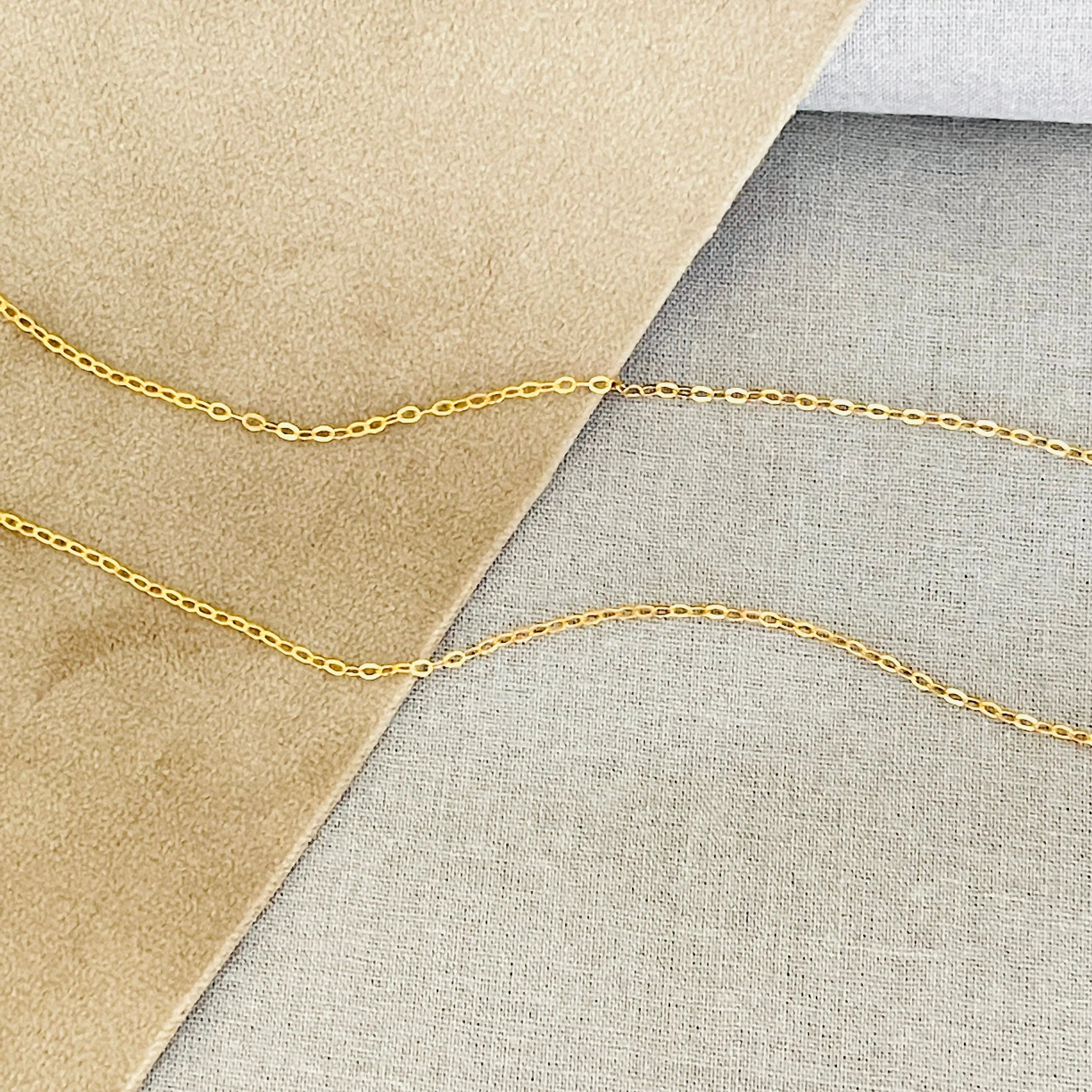 Dainty 14K Gold Filled Tarnish Resistant Cable Chain, 18" Thin Gold Chain Necklace For Men and Women, Gift For Dad, Minimalist Simple Gift - Sara jewellery shop