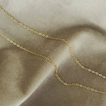 Dainty 14K Gold Filled Tarnish Resistant Cable Chain, 16" Thin Gold Chain Necklace For Men and Women, Gift For Dad, Minimalist Simple Gift - Sara jewellery shop