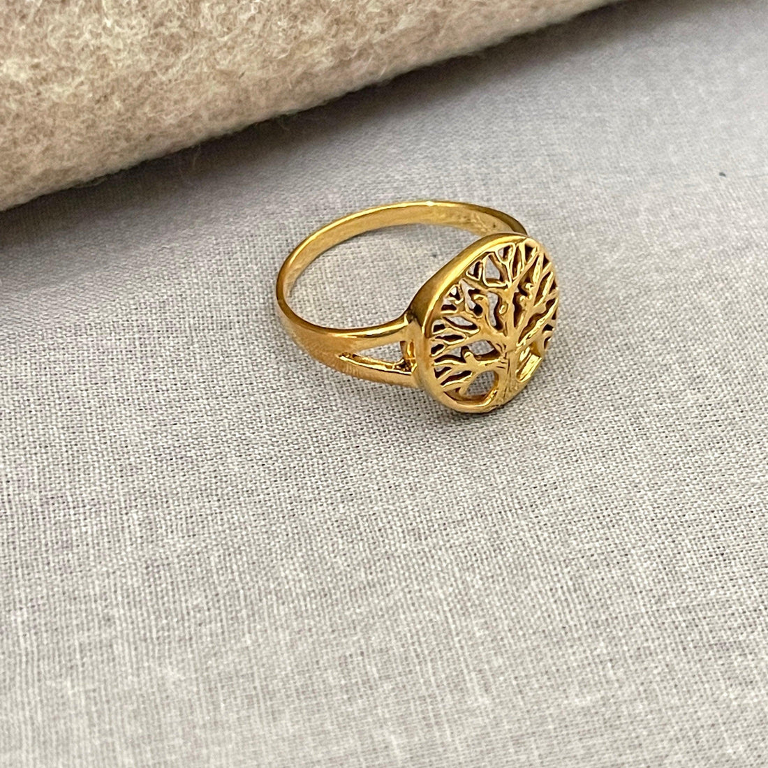 Tree of life ring in gold, 18k gold plated ring - sjewellery|sara jewellery shop toronto