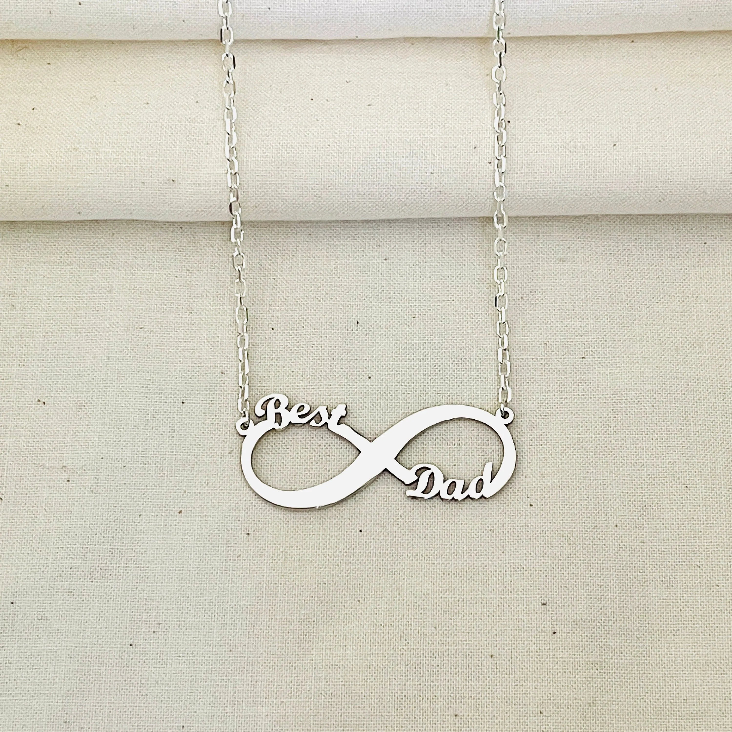 Dainty Personalized Sterling Silver Infinity Name Necklace, Men Infinity Pendant, 925 Silver Handmade Infinity Family Love Necklace - Sara jewellery shop