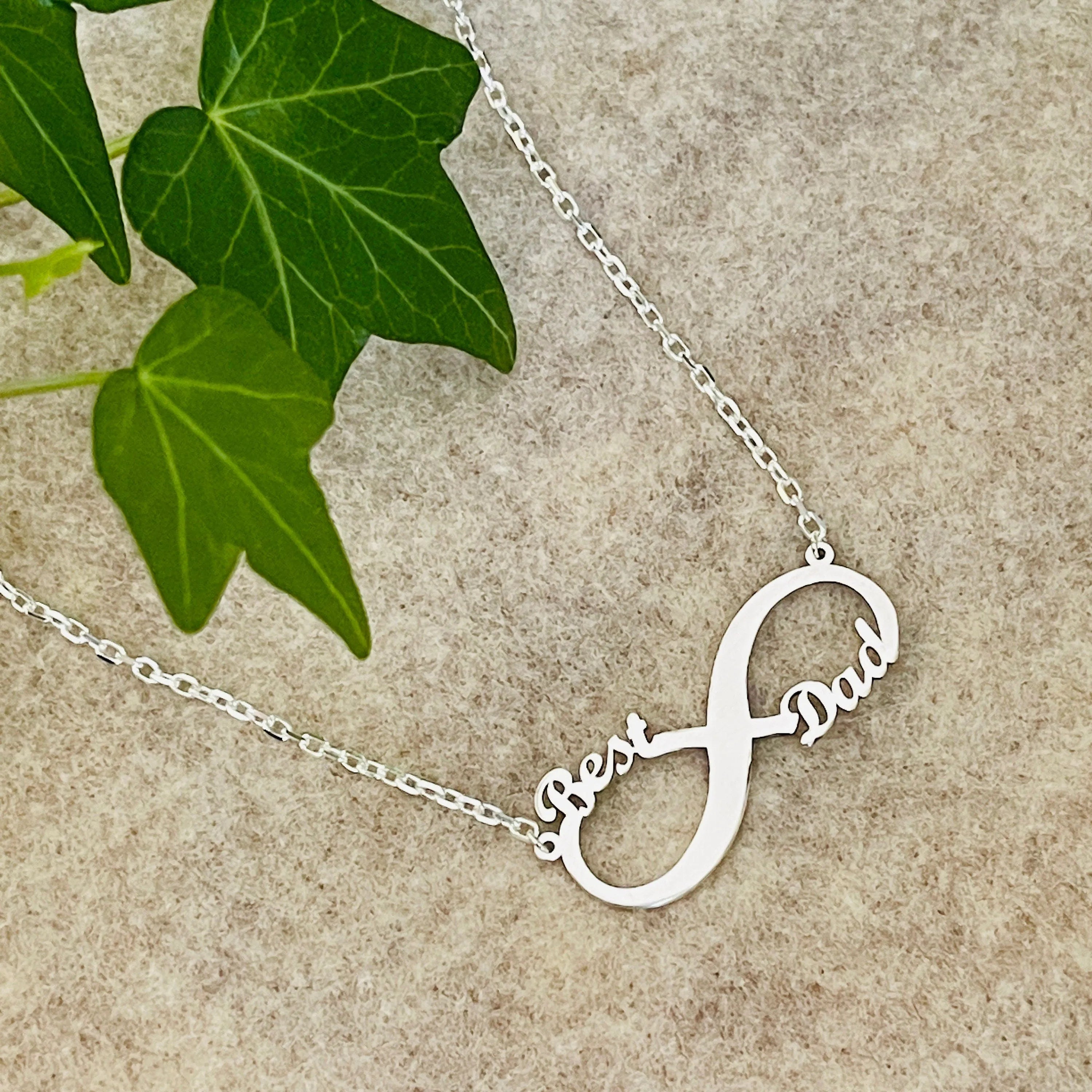 Dainty Personalized Sterling Silver Infinity Name Necklace, Men Infinity Pendant, 925 Silver Handmade Infinity Family Love Necklace - Sara jewellery shop