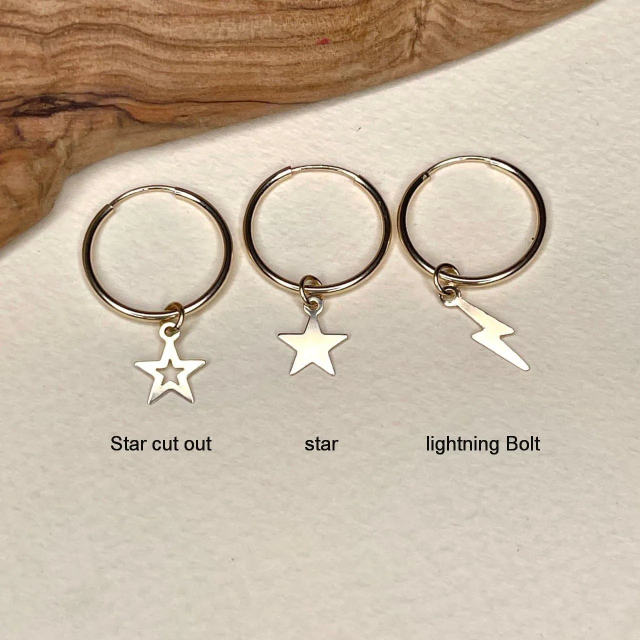 Star Hoop Earrings Size 10mm- 24mm, Star Earrings star Dangle, 14K Gold Filled Tarnish Resistant - Sara jewellery shop