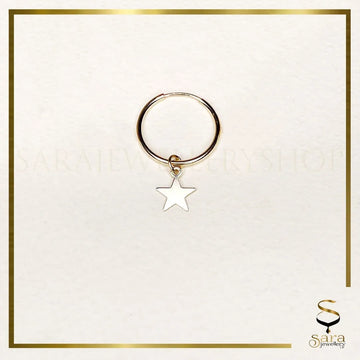 Star Hoop Earrings Size 10mm- 24mm, Star Earrings star Dangle, 14K Gold Filled Tarnish Resistant - Sara jewellery shop