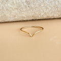 14K Gold Filled Tarnish Resistant V Ring, Minimalist Dainty Gold Filled Stacking Chevron Ring Minimalist, Unisex Rings Size 5- 9 US - sjewellery|sara jewellery shop toronto