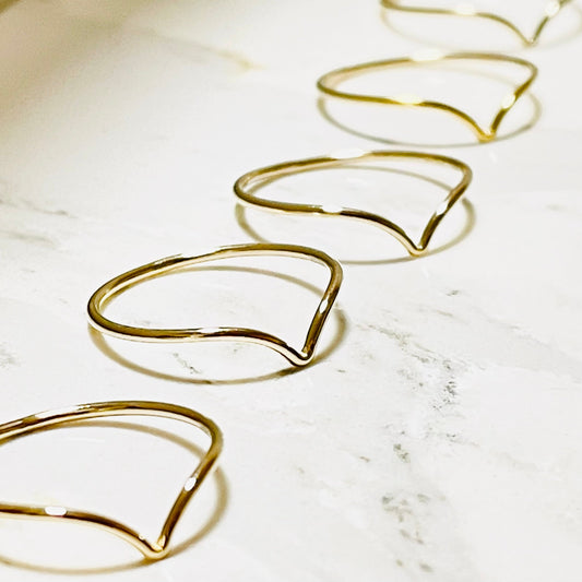 14K Gold Filled Tarnish Resistant V Ring, Minimalist Dainty Gold Filled Stacking Chevron Ring Minimalist, Unisex Rings Size 5- 9 US - sjewellery|sara jewellery shop toronto