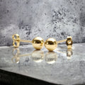 SOLID 10K Gold Ball Earrings, 3MM, 4MM, 5MM, Ball Earring Studs, Gold Push Back Studs Woman Or mens, Kids Genuine Gold Ball - sjewellery|sara jewellery shop toronto